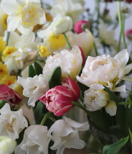 Spring flowers ready to be used as part of Mother's Day bouquet from Vanessa Jayne Design